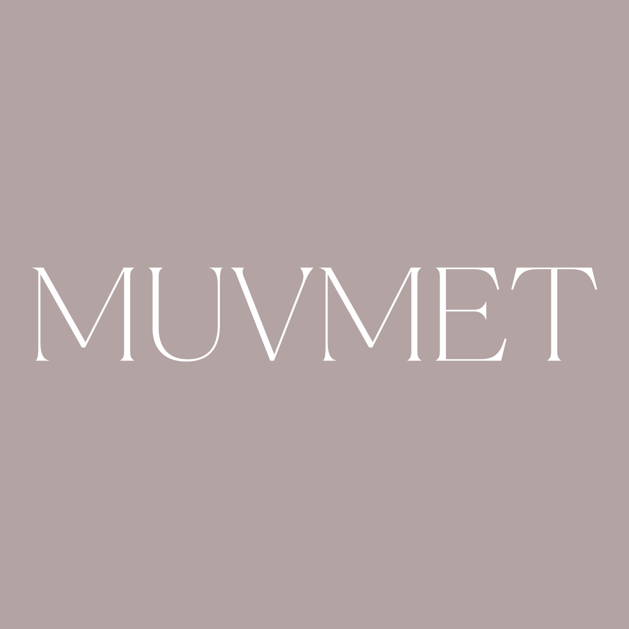 Text reading 'MUVMET' on a light purple background.