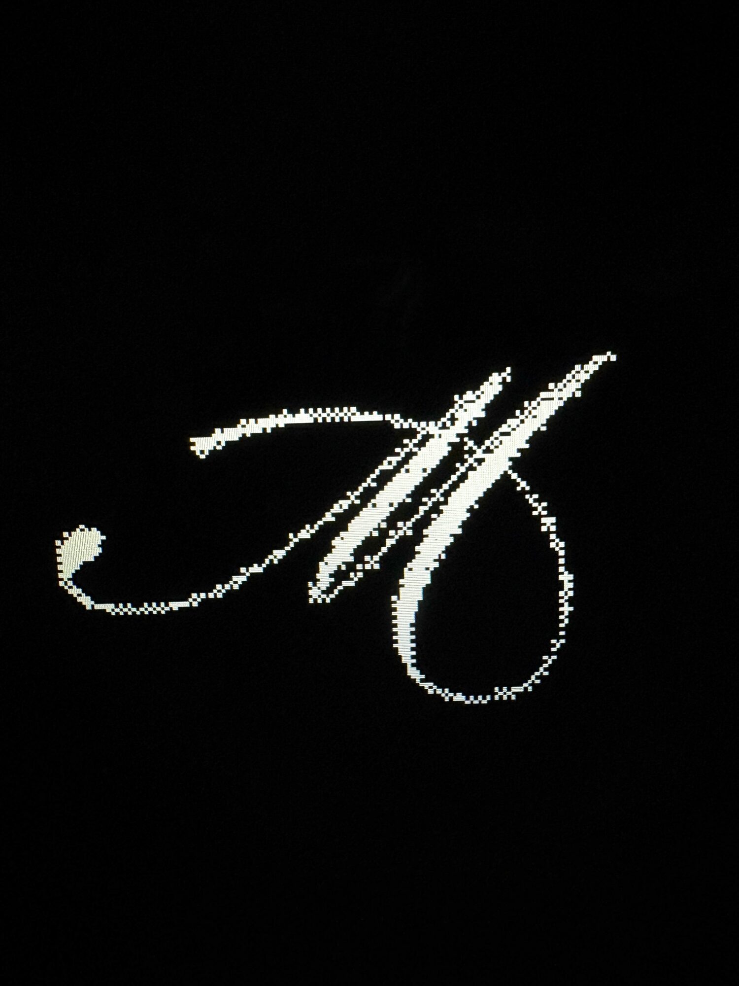 Decorative letter 'H' with flourishes on a black background.