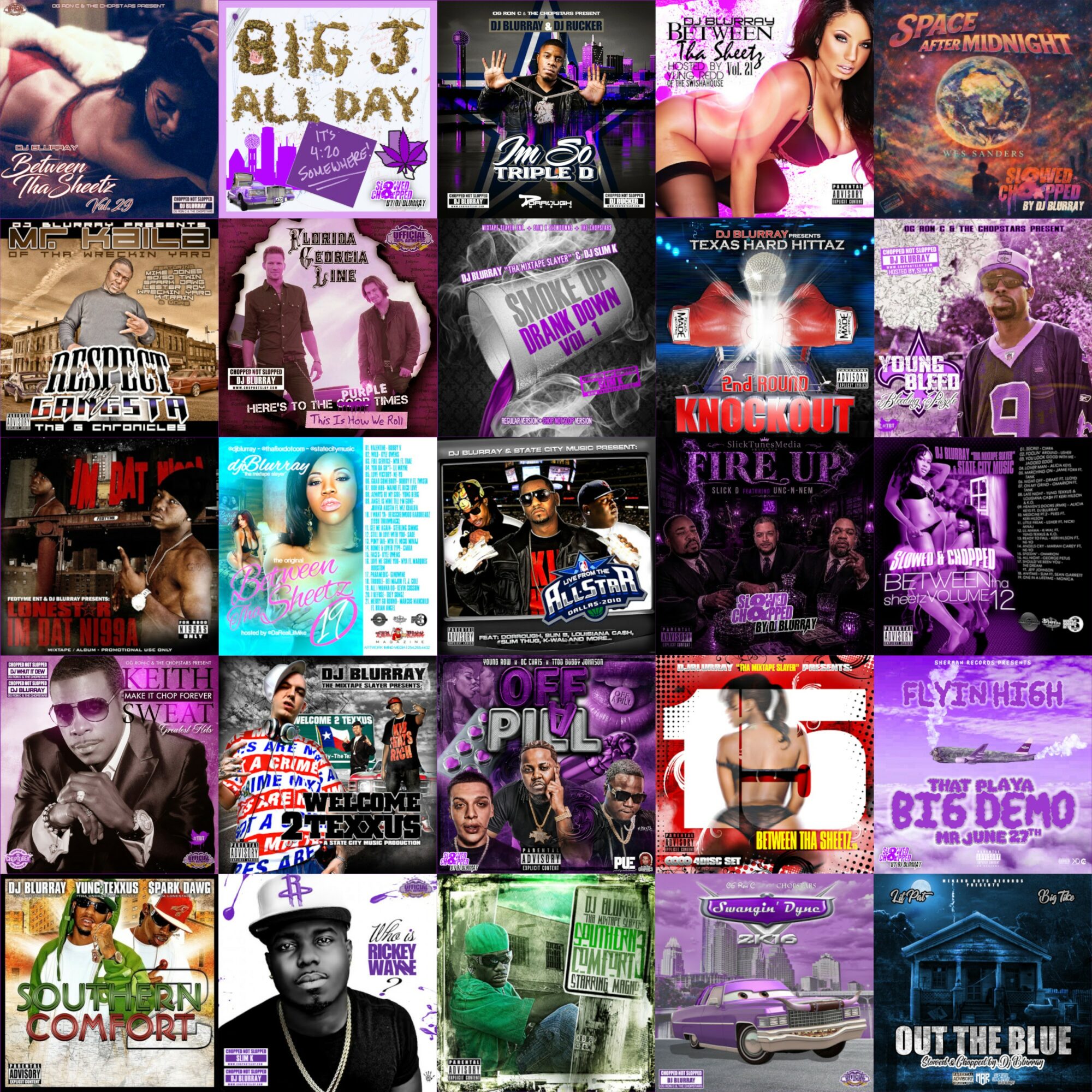 Collage of various music and event posters with diverse themes and colors.