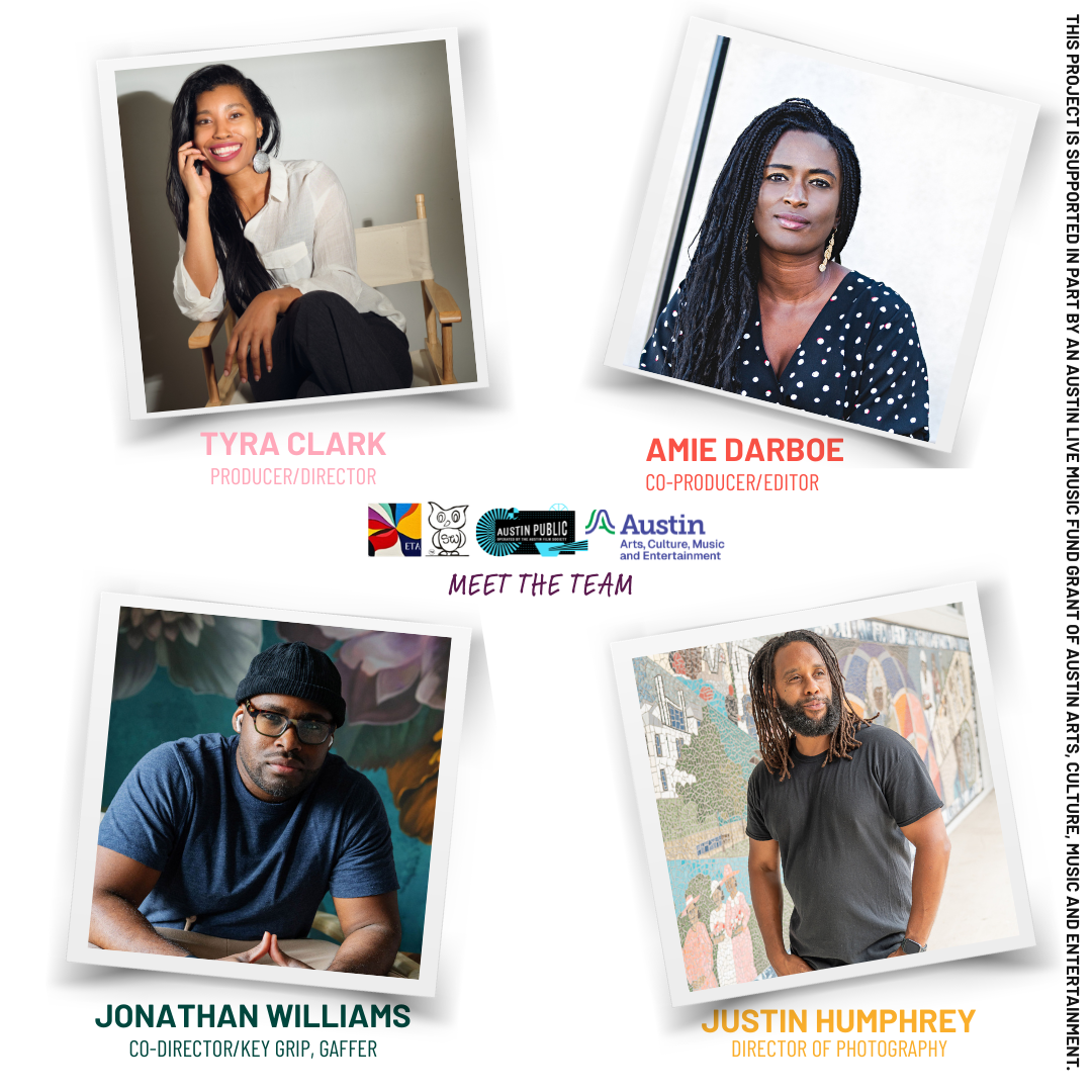 Four people in individual photos, names and roles: Tyra Clark, Amie Darboe, Jonathan Williams, Justin Humphrey, with a 'Meet the Team' title.