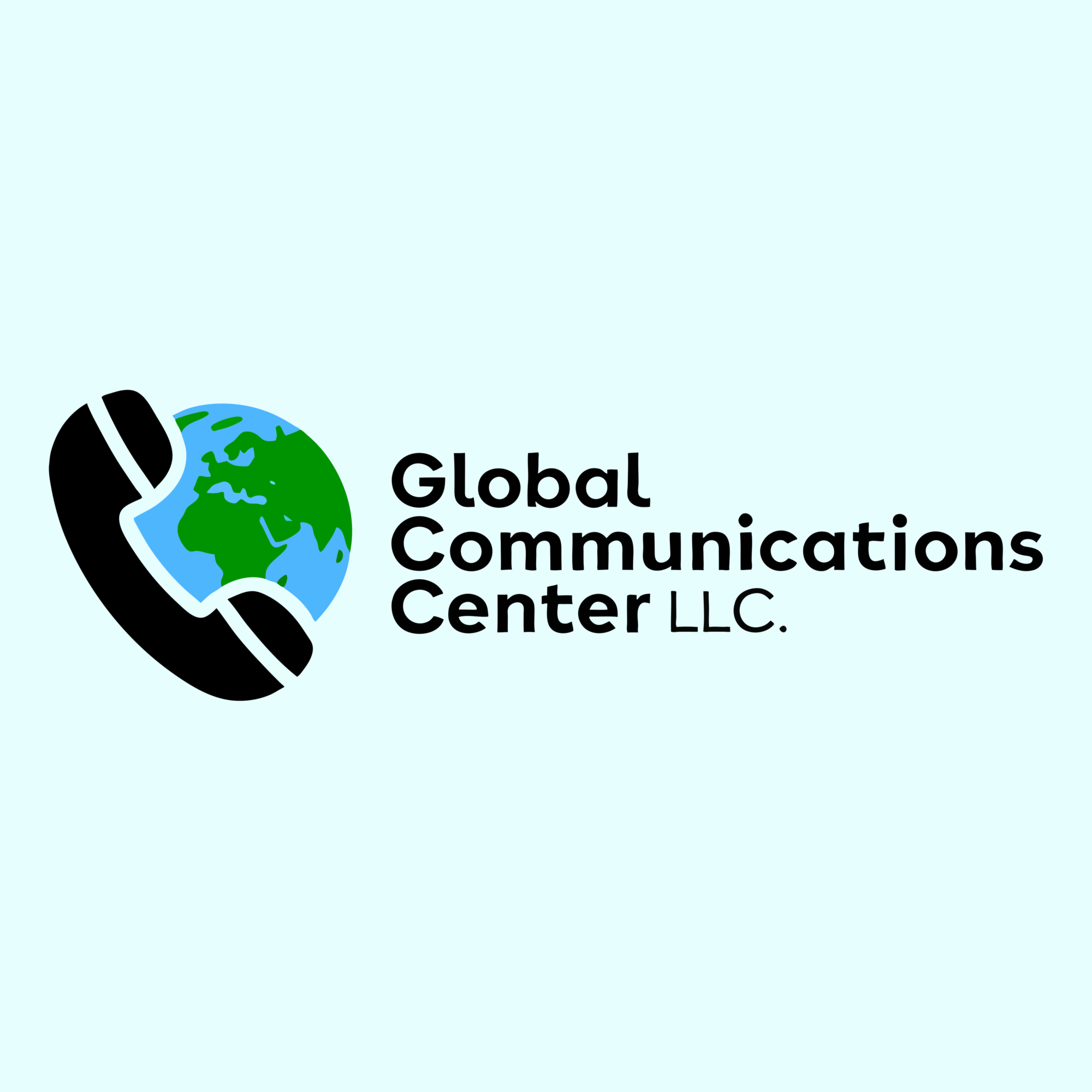 Logo with a globe and a phone receiver, text reads 'Global Communications Center LLC.'