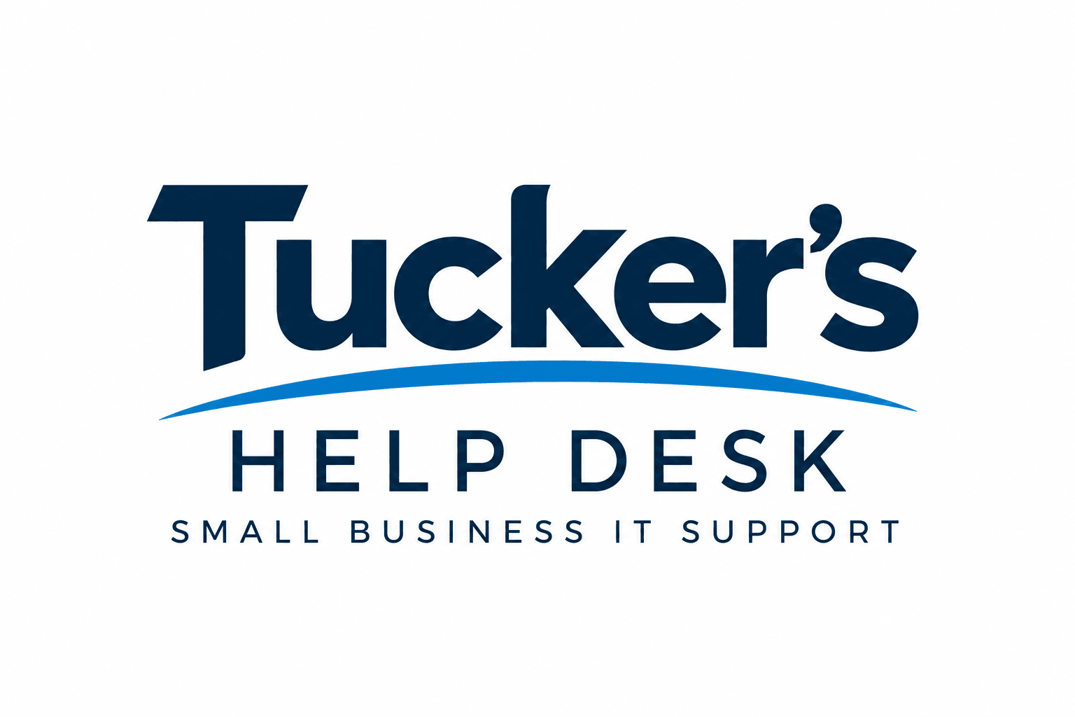 Tucker's Help Desk logo with text and a curved line, supporting small business IT.
