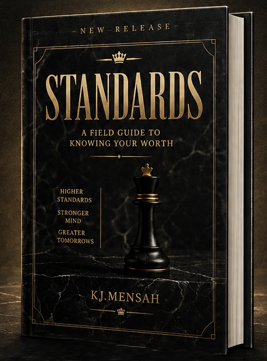 Book cover titled 'Standards' with a chess king piece on a dark background.