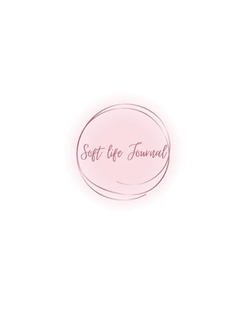 Pink circular logo with handwritten text 'Soft life Journal' inside, on a white background.